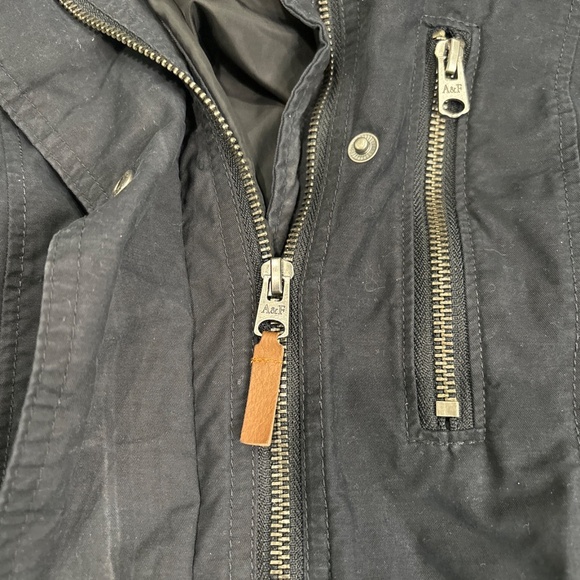 Abercrombie & Fitch Jacket Womens Small Black Anorak Military Hooded Utility - Picture 7 of 14